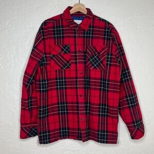 FOG Fear Of God Plaid Quilted Button One Trucker Jacket Red Men’s Medium